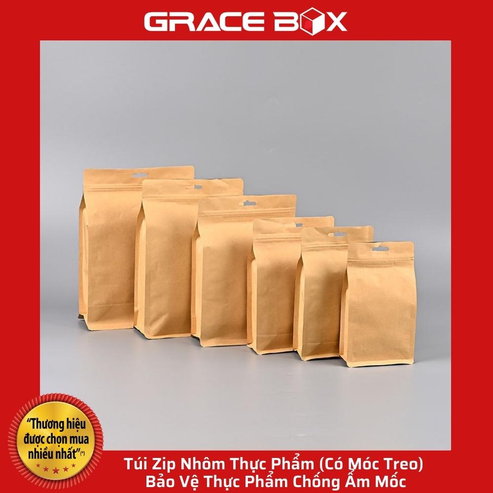 {Giá Sỉ} Túi Zip Nhôm Thực Phẩm (Loại Có Móc Treo) Siêu Thị Bao Bì Grace Box