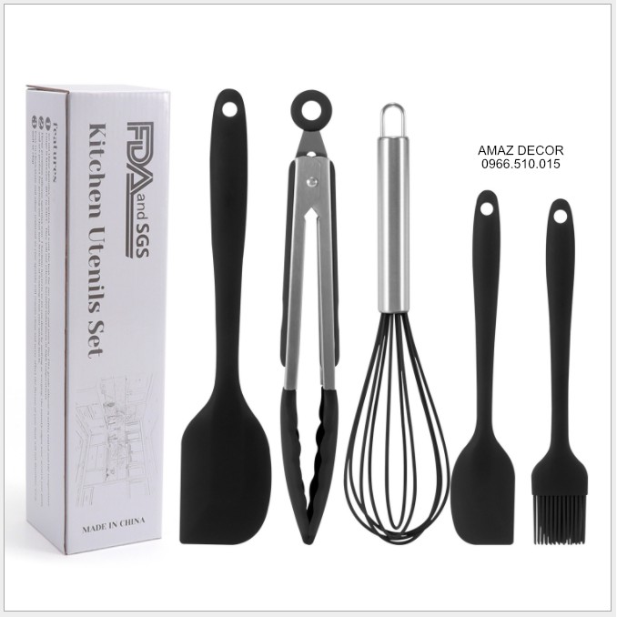 SALE GIÁ SỈ TẠI XƯỞNG Set Bộ 5 Dụng Cụ Làm Bánh Silicone Tiện lợi Cao cấp Bảo Vệ Sức Khỏe Môi trường chịu nhiệt cao
