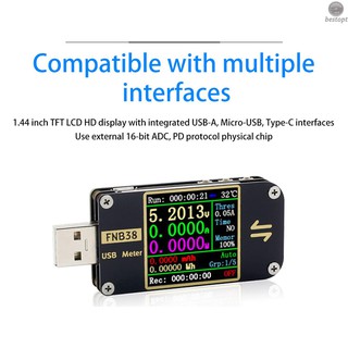 B&O FNB38 Current and Voltage Meter USB Tester QC4+PD3.0 2.0 PPS Fast Charging Protocol Capacity Test