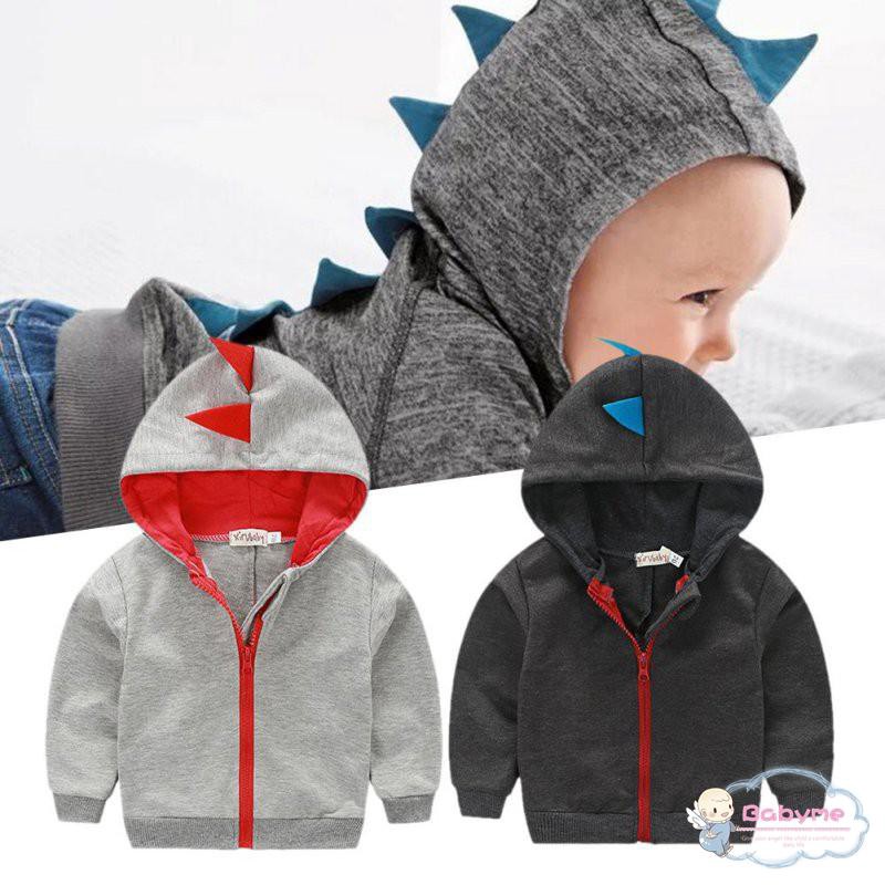 Áo khoác có nón thiết kế vây khủng long dễ thương cho bé
