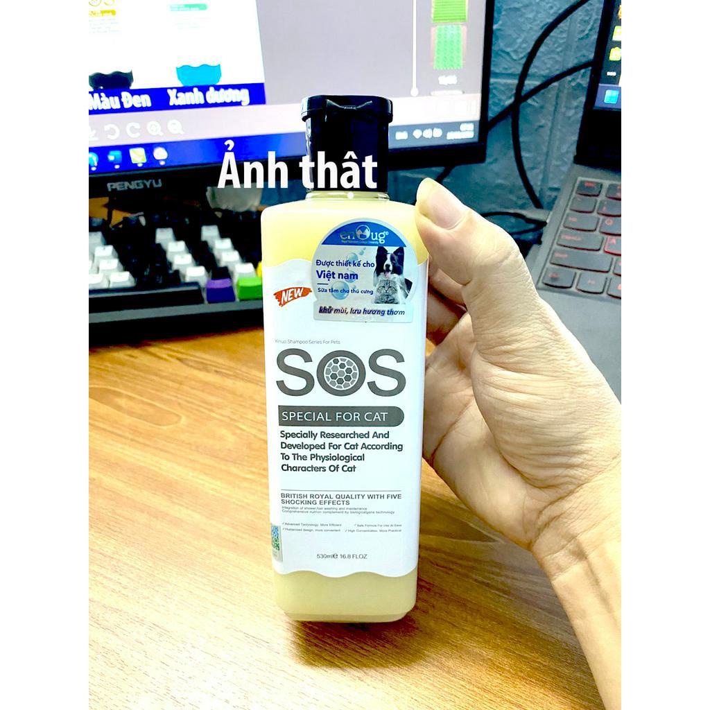 SOS vàng-Sữa Tắm SOS cho chó mèo 530ml loại dành cho mèo