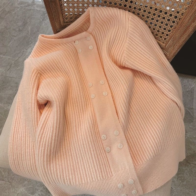 [ORDER] Áo Len Cổ Tròn 2 Hàng Cúc - Áo Khoác Nữ Dệt Kim Dáng Rộng Công Sở AO063 ICC Official Store
