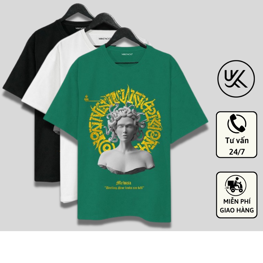 Áo Thun Tay Lỡ MIKENCO MEDUSA, áo phông unisex Form rộng oversize, chất liệu Cotton. KKIM Shop
