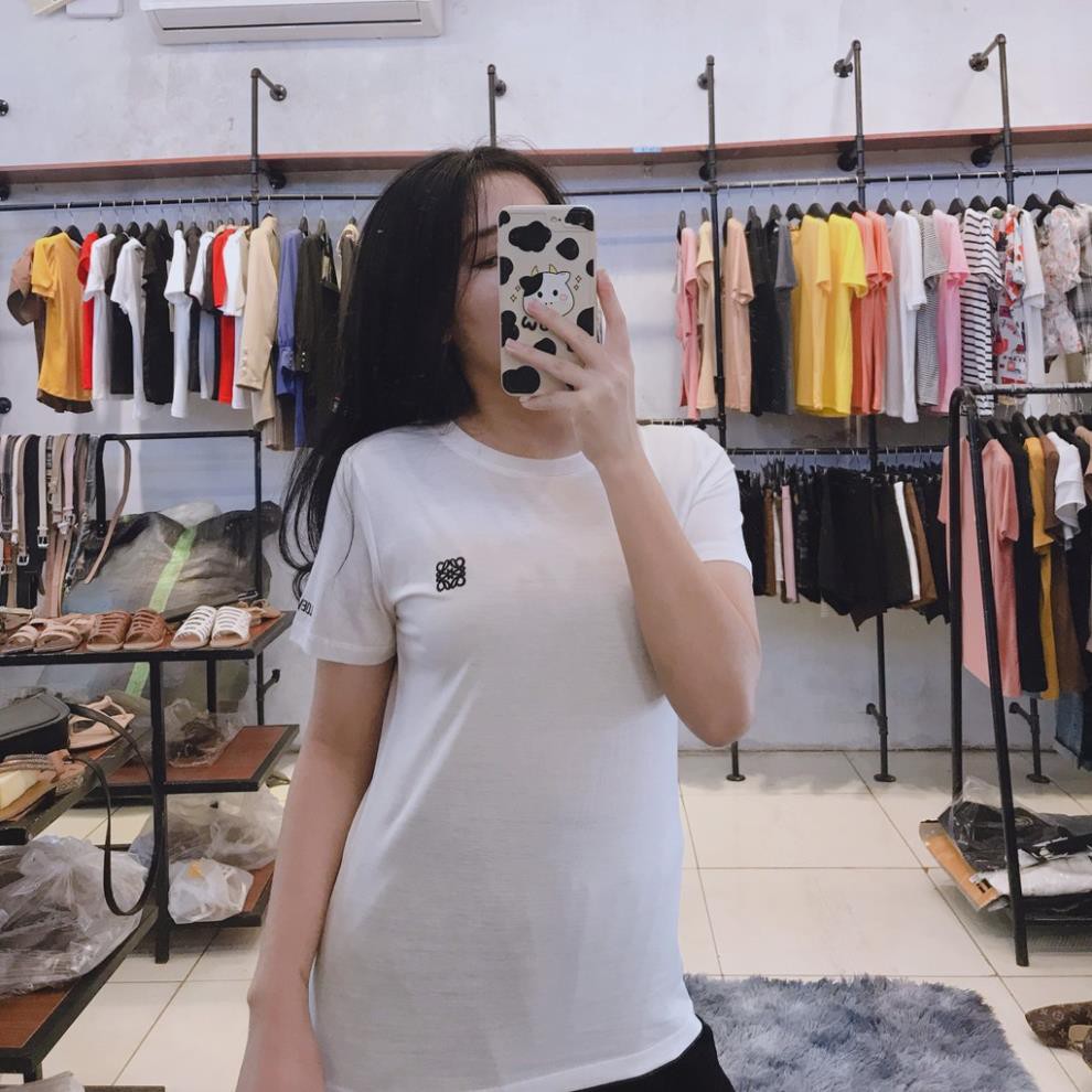 Áo phông giấy trắng AiMi nữ loại trơn và có nơ chất đẹp hàng Quảng Châu