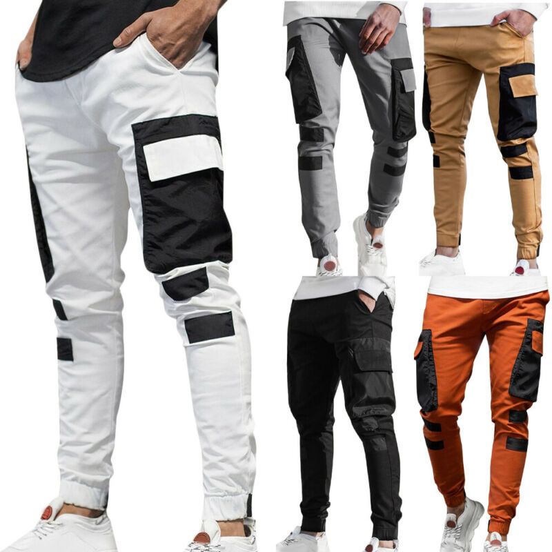 COD Men Cargo Slim Fit Pocket Track Pants Harem Jogger College School Casual CO