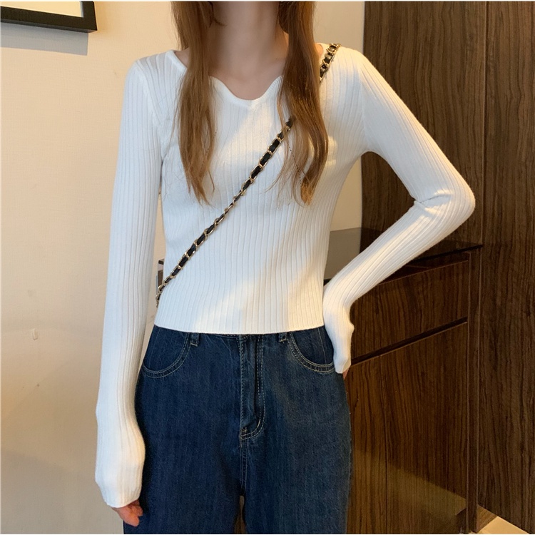 NUZIRO  Áo len cổ chữ V cho nữ