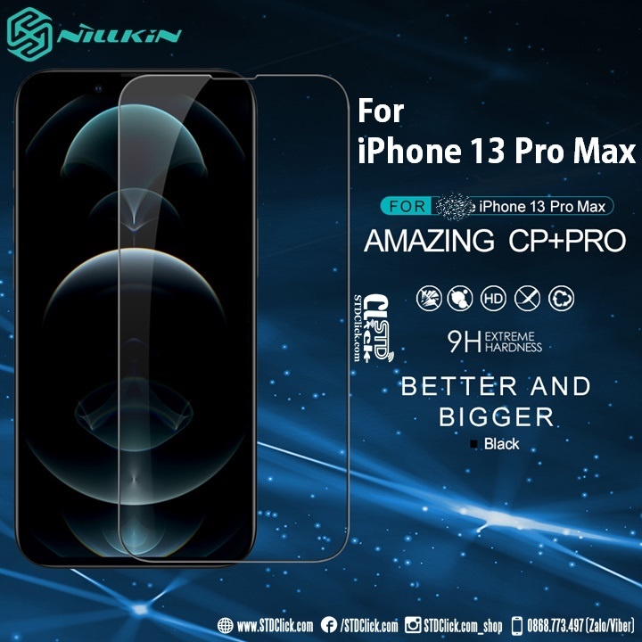 KÍNH CƯỜNG LỰC IPHONE 13 PRO MAX NILLKIN CP+PRO 2.5D CHÍNH HÃNG - HÀNG CHUẨN