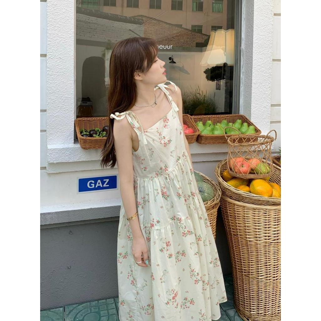 Đầm Hai Dây Họa Tiết Hoa Xinh Xắn Thời Trang Mùa Hè Cho Nữ