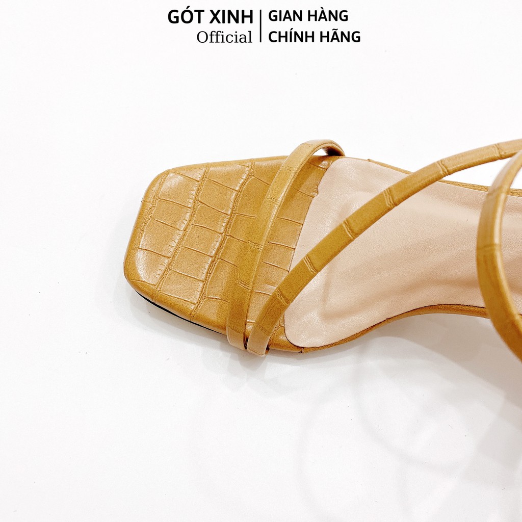 Giày sandal cao gót nữ GÓT XINH GD13 quai mảnh gót mika trong cao 5cm