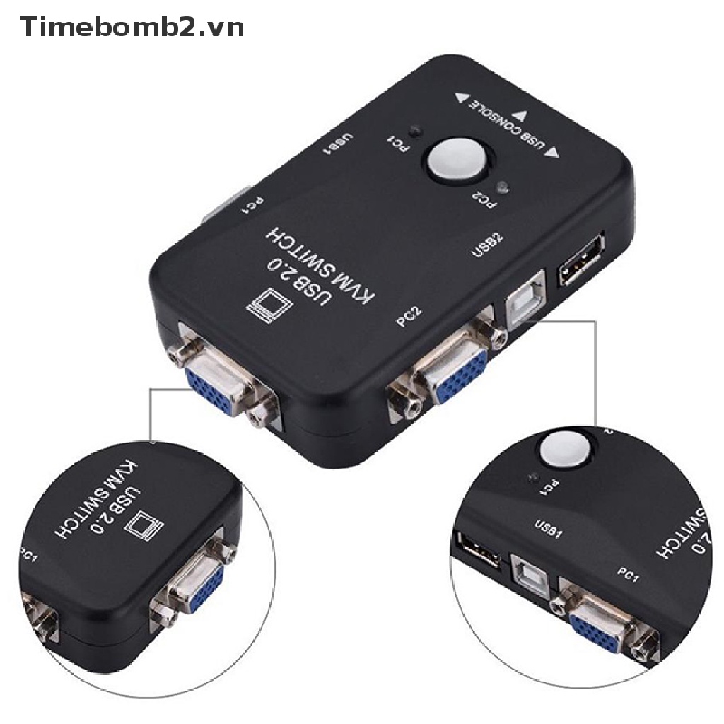 Bộ Chia Cáp Vga USB 2.0 KVM 2 Cổng Đặc Biệt Cho Chuột Và Máy Tính