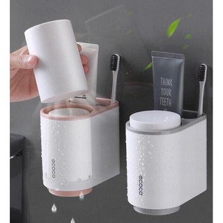 hộp đựng bàn chải đánh răng, vật dụng nhà tắm cao cấp Ecoco có kèm 2 ly  E1905