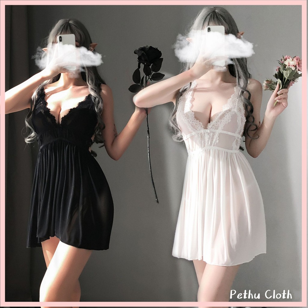 （Q1,HCM）😍Đồ ngủ nữ sexy💖Freeship💖SIÊU PHẨM MÙA💖đầm ngủ 2 dây ren Cao Cấp Xẻ Đùi Dáng Suông Mềm cho 45-65kg---001 | BigBuy360 - bigbuy360.vn