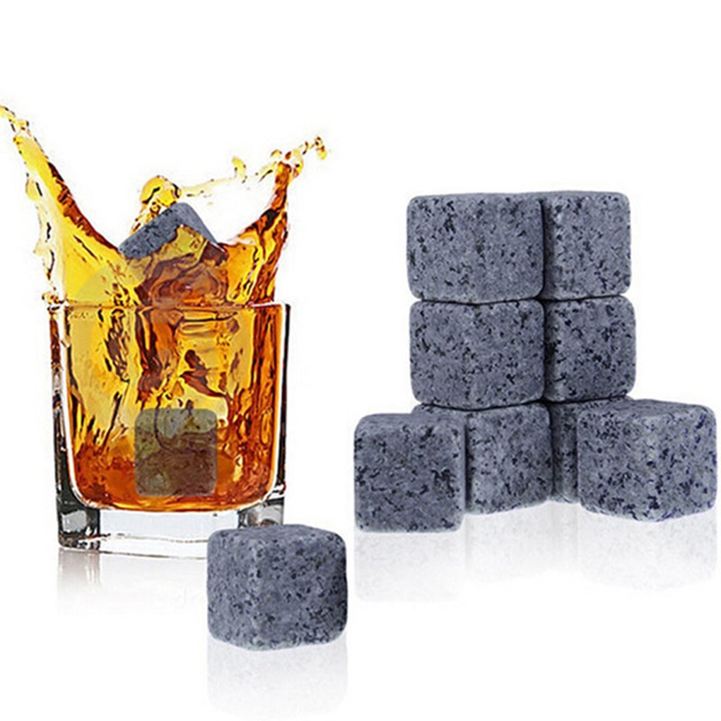 [Coco] 6pcs/set Whiskey Stones Sipping Ice Cube Whisky Stone Rock Wine Cooler Christmas Bar Accessories