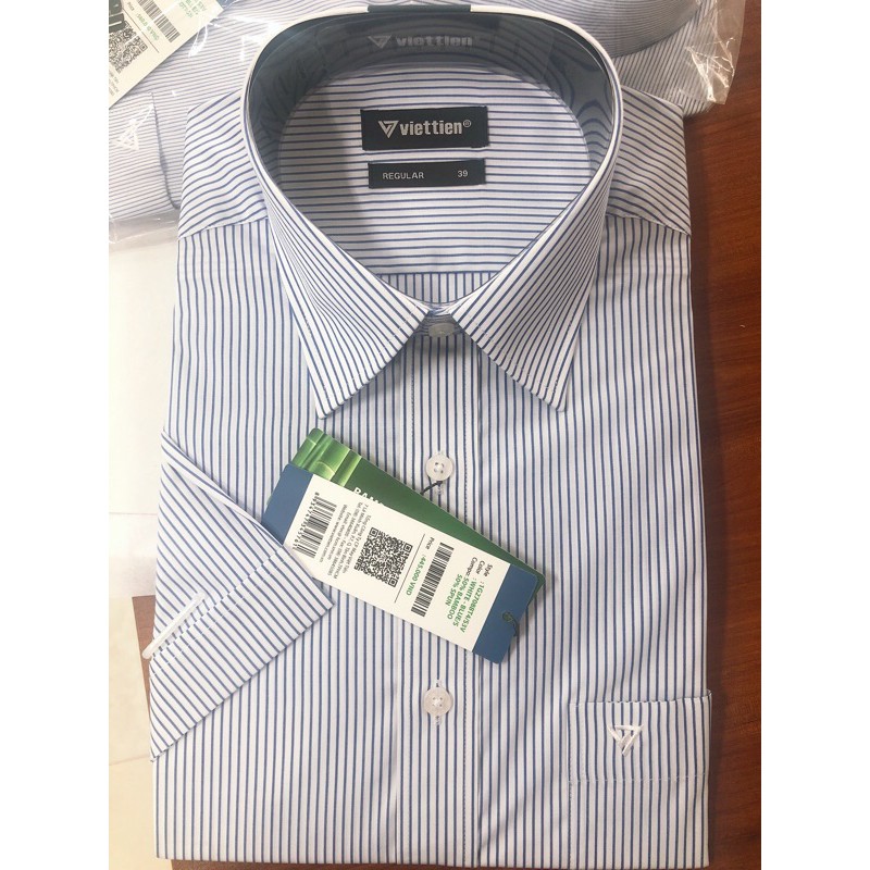 Áo sơ mi Việt Tiến kẻ sọc xanh