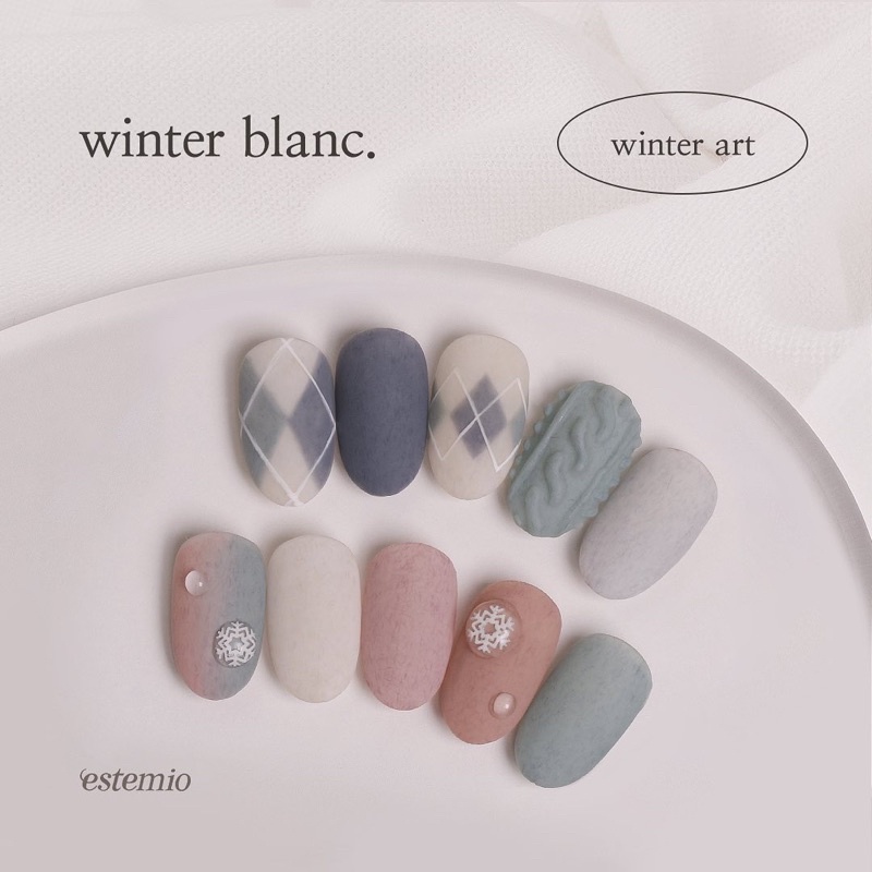 Sơn gel lông Estemio chính hãng Hàn Quốc set Winter Blanc