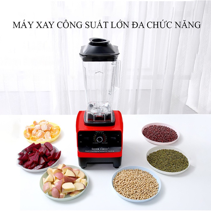 Máy Xay Sinh Tố Công Nghiệp Cho Gia Đình SILVER CREST 3000W, Xay Nhuyễn Các Loại Hạt, Xay Thịt, Xay Đá, Xay Trái Cây