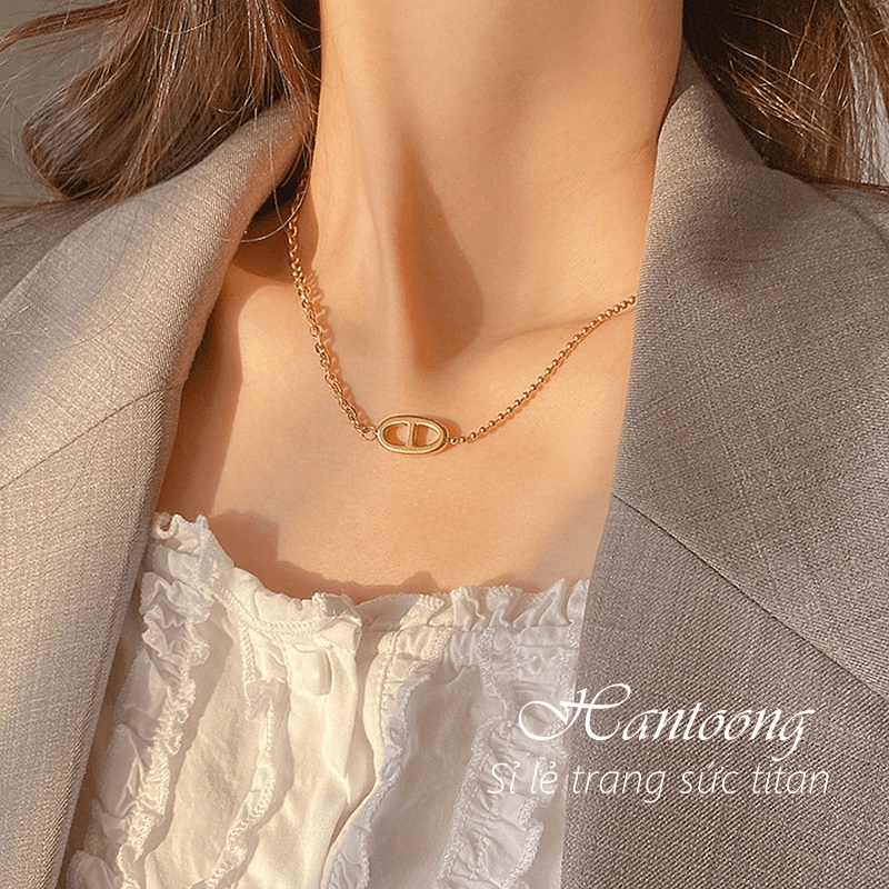 Bông tai bằng titan không gỉ mạ vàng 18k thiết kế hình học đơn giản thanh lịch dành cho nữ