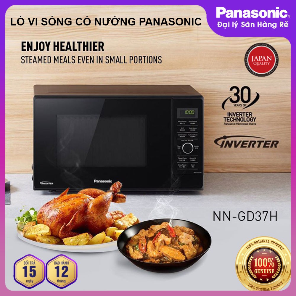 Lò vi sóng có nướng Panasonic Inverter NN-GD37HBYUE công suất 1000W dung tích 23L tiết kiệm điện - bảo hành 12 tháng