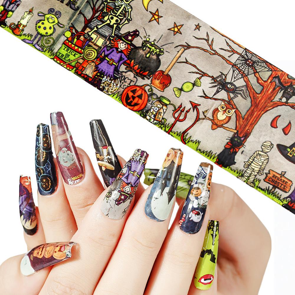 Sticker Dán Móng Toàn Diện Họa Tiết Halloween Giáng Sinh 3D