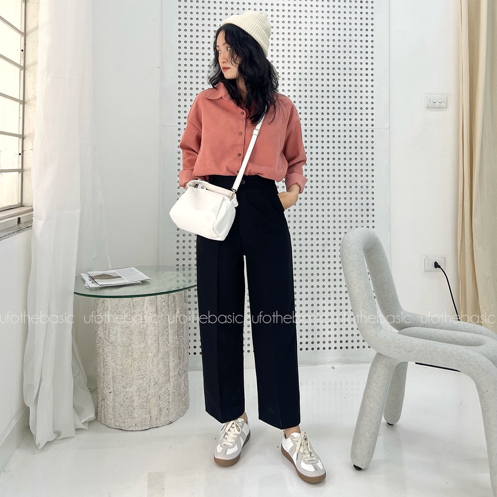 [New Col.] Áo sơmi dài tay freesize chất nhung tăm - Basic Velvet Shirt - by ufo.thebasic