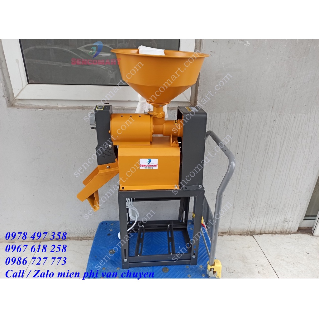 Máy chà lúa gia đình, máy xay lúa xát gạo mini. Động cơ 100% dây đồng