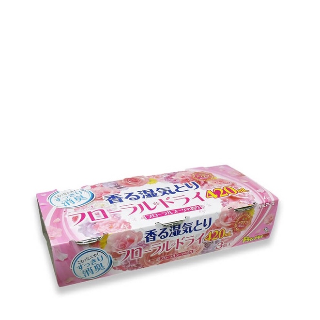 Hộp Hút Ẩm Và Làm Thơm Ngăn Tủ (Hương hoa thiên nhiên) Hakugen Earth ( Bộ 3 hộp, 420ml/ hộp)