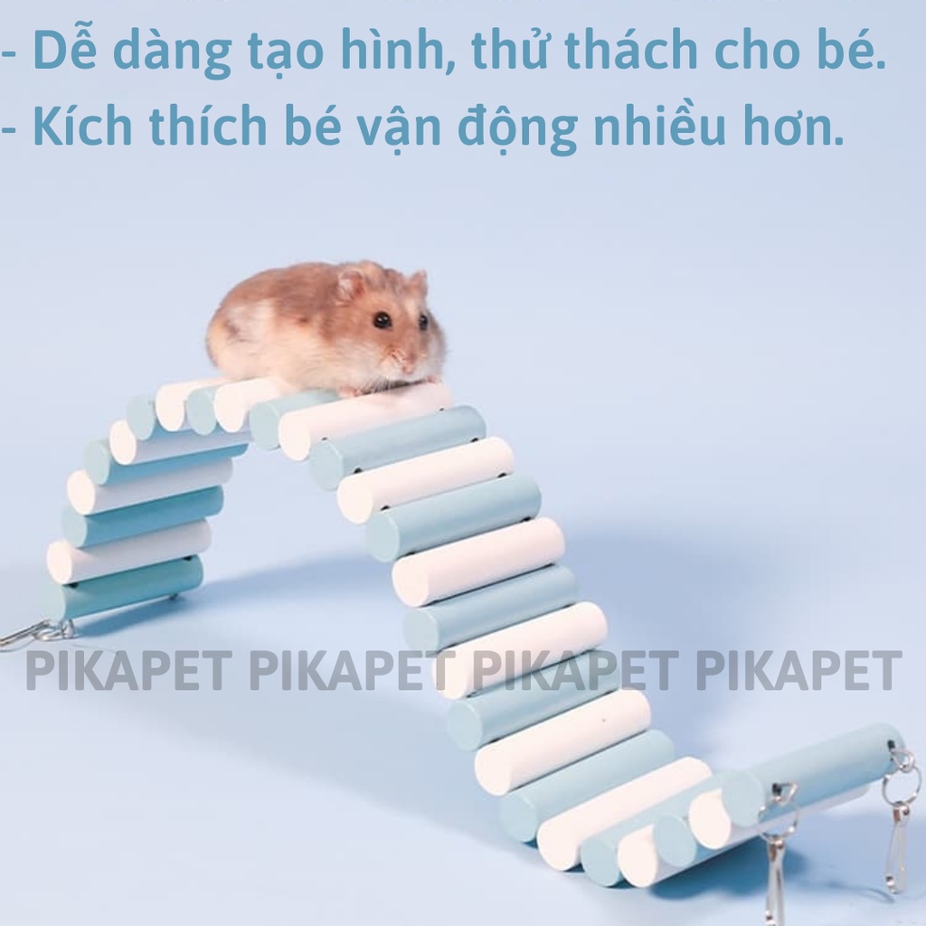 Thang gỗ màu trang trí lồng hamster.