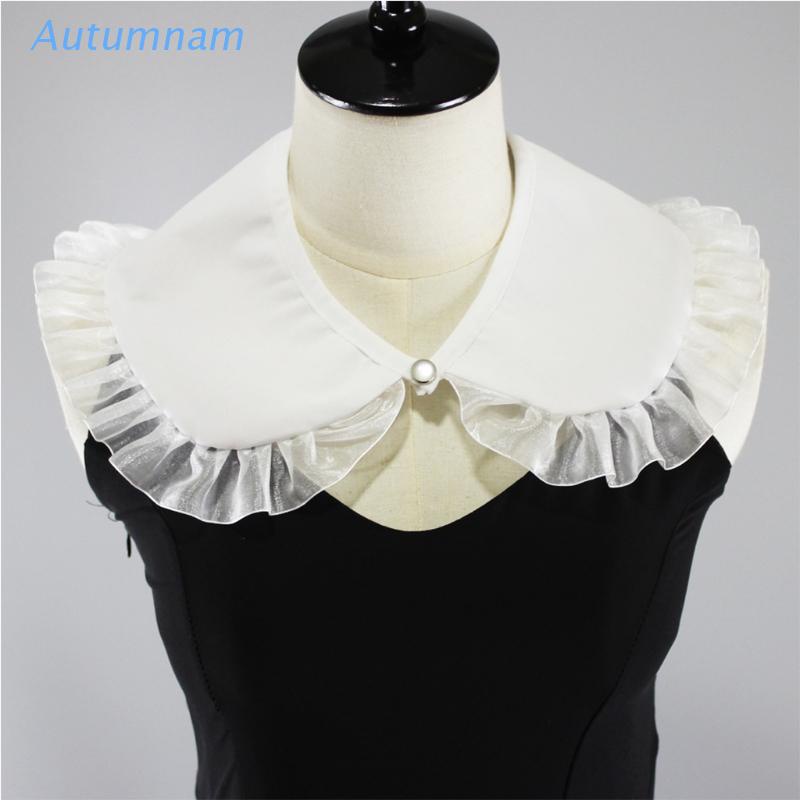 Cổ áo sơ mi giả bằng cotton phối ren màu trắng phong cách Nhật Bản dành cho nữ | BigBuy360 - bigbuy360.vn