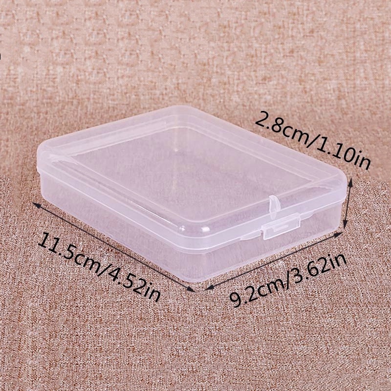 1 Hộp Nhựa Trong Suốt Mini Hình Chữ Nhật Đựng Trang Sức Chống Nước