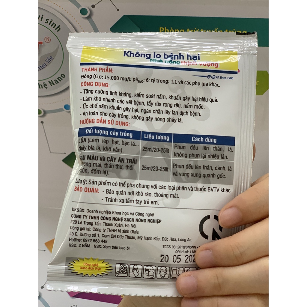 Nano Đồng AT C99 sát khuẩn diệt nấm bệnh, chống héo xanh vi khuẩn trên cây rau màu, cây hoa hồng, hoa lan, cây trong nhà