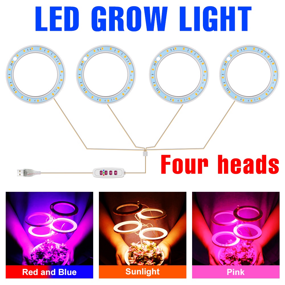 Đèn LED Trồng Cây Có Chức Năng Hẹn Giờ Đầy Đủ Cổng Cắm USB