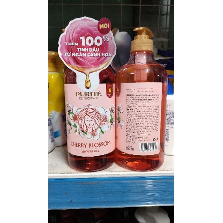 Sữa tắm thiên nhiên Purite' Hoa Anh Đào thể tích 850ml.