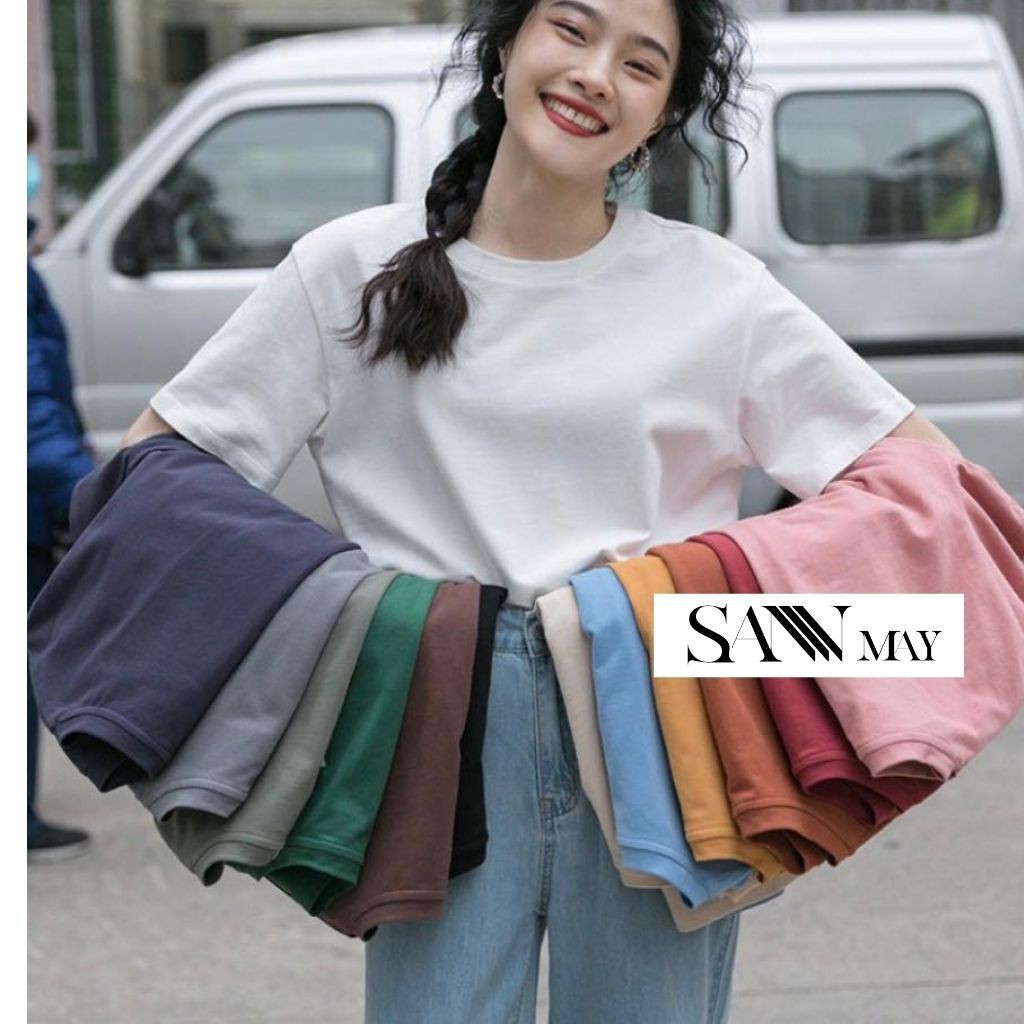 Áo Thun Trơn Nữ Unisex Form Rộng SANMAY Áo Phông Nam Đẹp Tay Lỡ Hàn Quốc, Chất Tici Thun Lạnh Cao Cấp,Trắng Đen AO008 | BigBuy360 - bigbuy360.vn