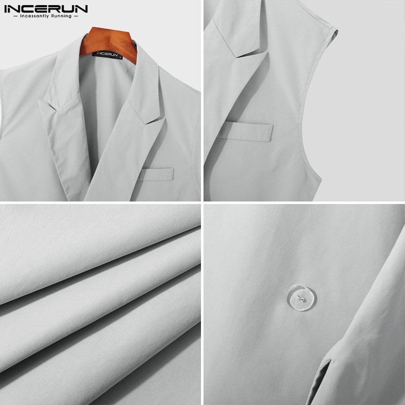 Áo khoác INCERUN không tay thiết kế độc đáo thời trang cho nam