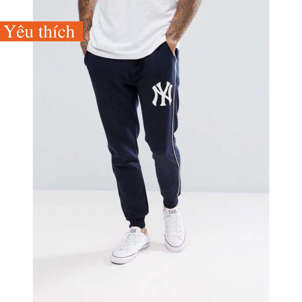 Quần nỉ jogger MLB size đại chất nỉ da cá cho bé trai thoải mái vận động từ 30-55kg