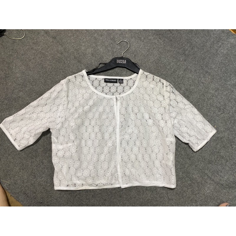 Áo khoác cộc tay ren trắng lửng size s.xl(70kg)