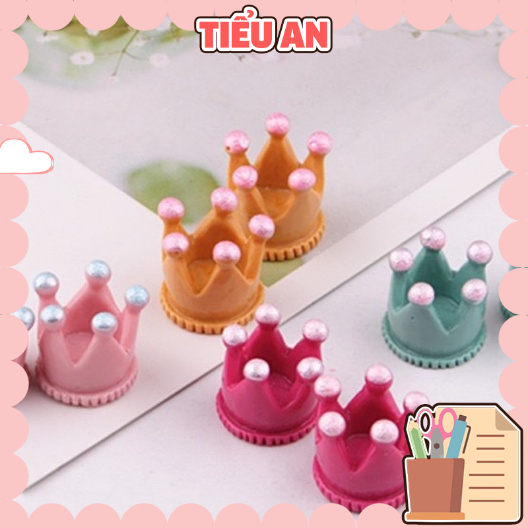 Charm (C119) slime/ Dụng Cụ Charm Trang Trí [Ko Keo &amp; Nút] Hình Vương Miện 3D (1.5x2.0 cm)