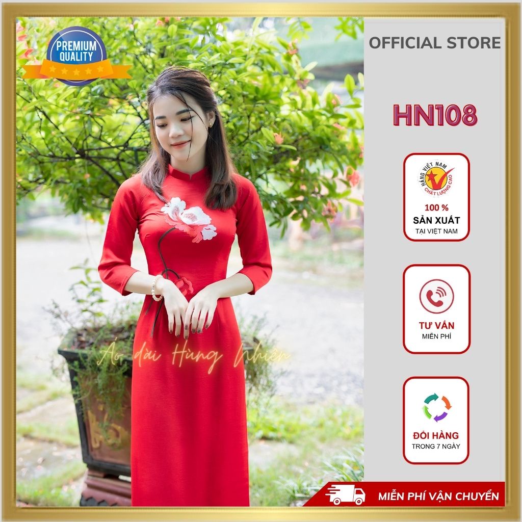 Áo dài Lụa Tây Thi may sẵn, may dáng áo truyền thống, vải lụa Tây Thi đẹp