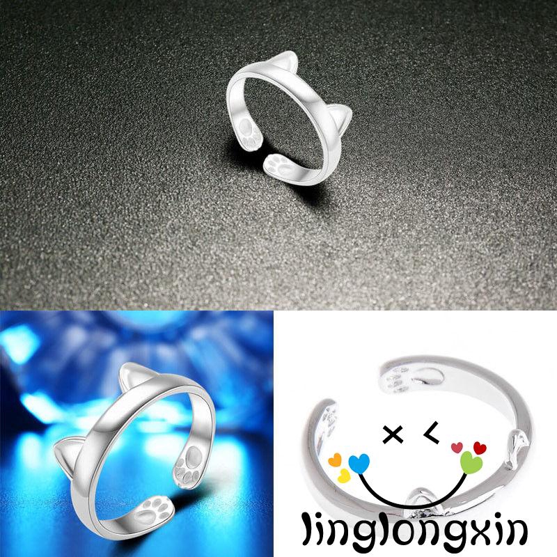 Nhẫn Bạc Hình Tai Mèo Dễ Thương Cho Nữ