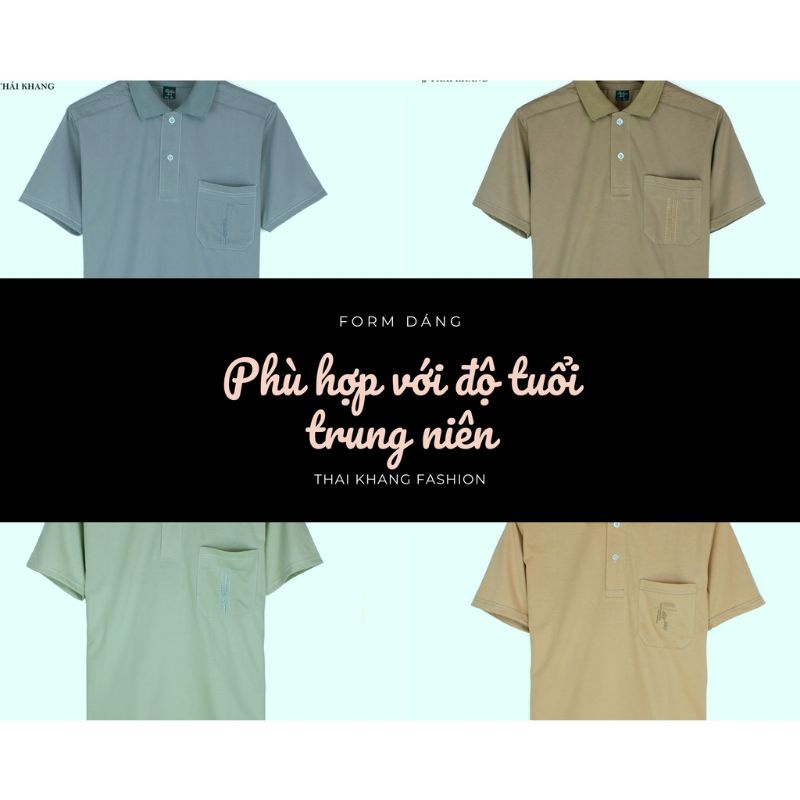 AP24 (Có size đại )Áo thun trung niên có cổ chất cotton mềm thấm hút mồ hôi