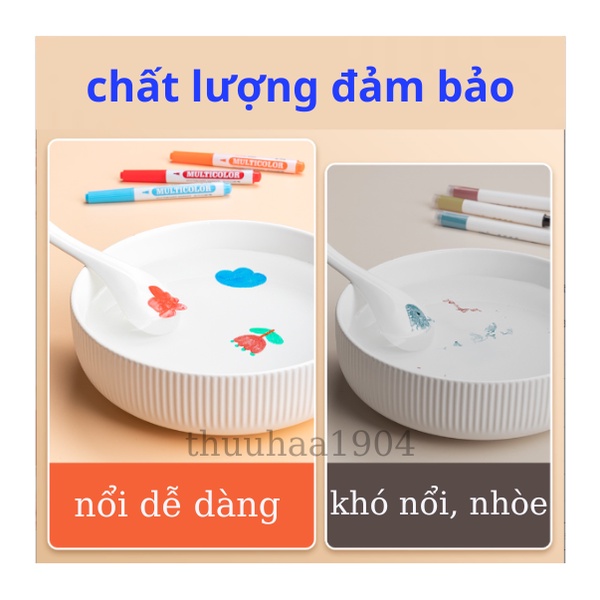 Set 12 bút vẽ nước ma thuật, vẽ hình nổi trên mặt nước, dùng được trên bảng trắng, đồ chơi giáo dục sớm cho trẻ em