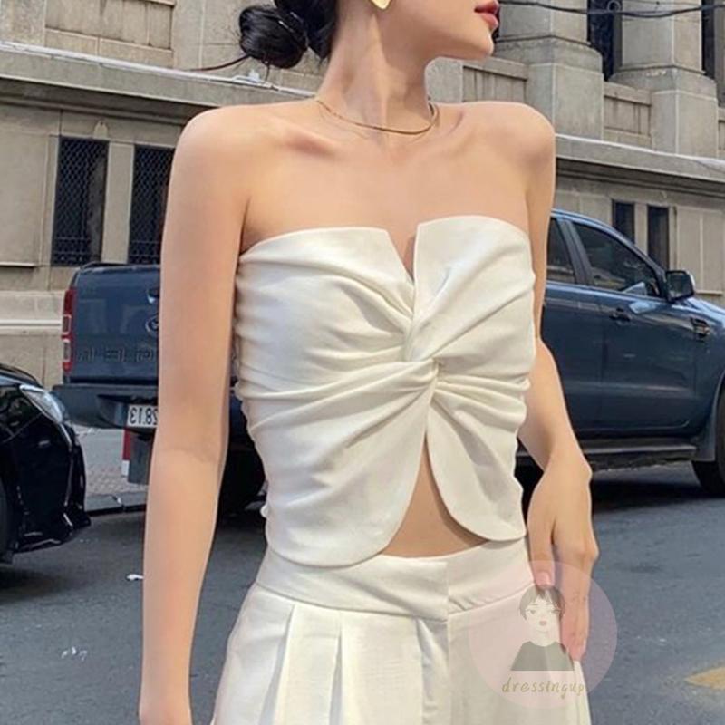 Áo Croptop Sát Nách Màu Sắc Thời Trang Mùa Hè Cho Nữ