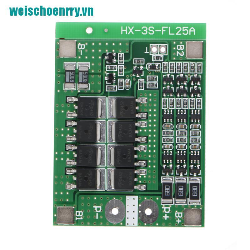 Weis♪Bộ Cân Bằng Pin Li-ion 18650 PCB 3S 25A 12V 11.1V 12.6V Sự Bảo Vệ