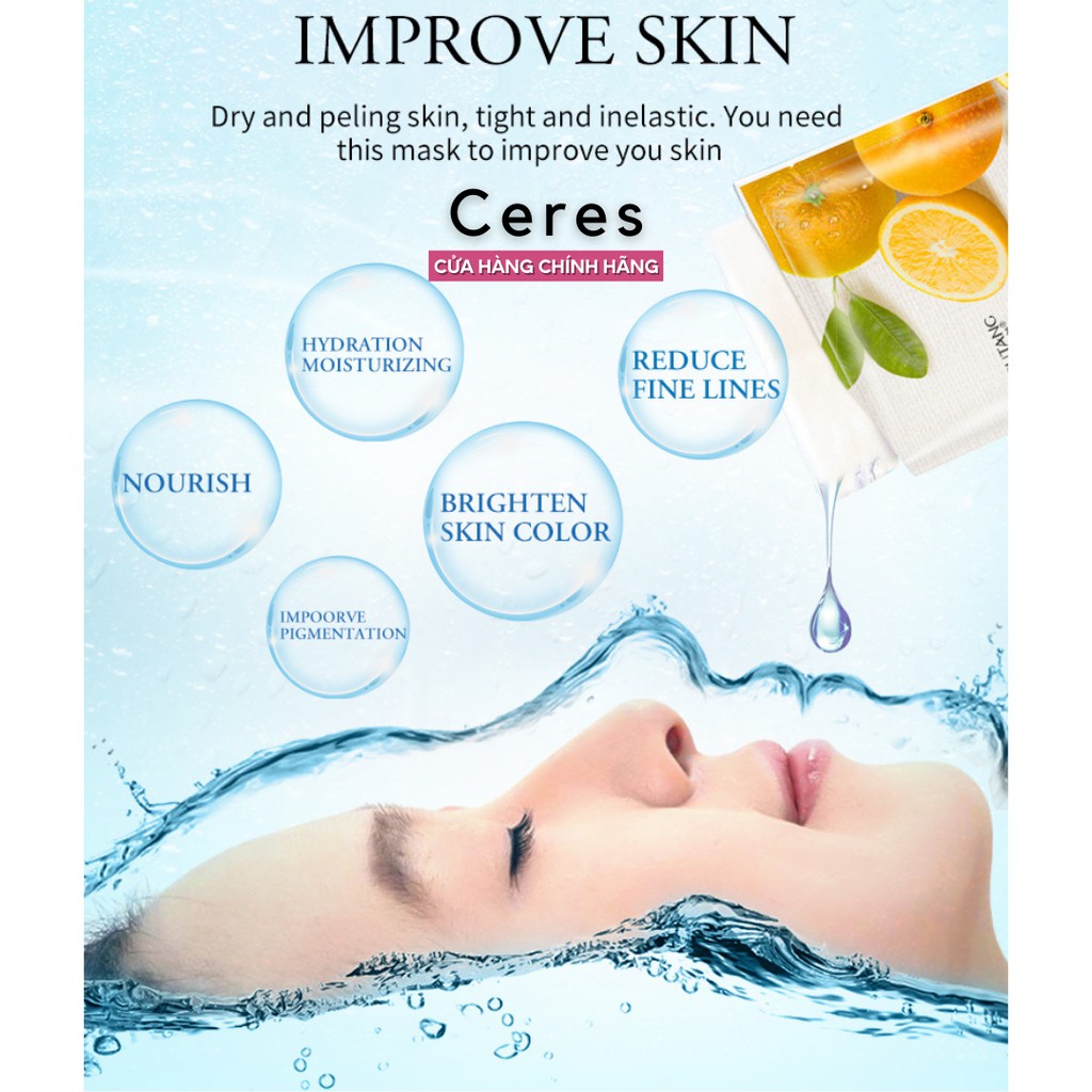 Mặt nạ giấy trái cây dưỡng da rainbow Bisutang mask cấp ẩm trắng da | BigBuy360 - bigbuy360.vn