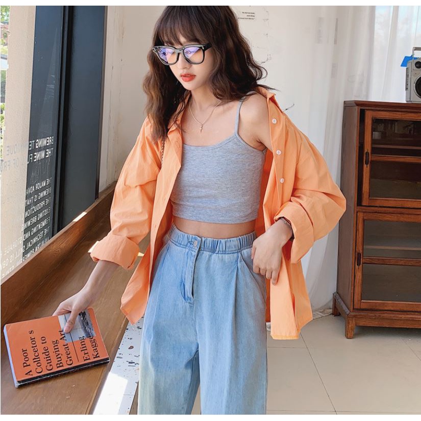 [HCM] Áo Croptop Nữ Hai Dây Thời Trang Chất Liệu Thun Borip Kiểu Dáng Ôm Body Gợi Cảm