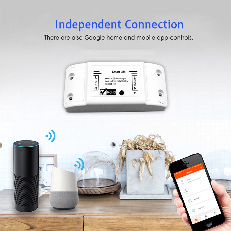 Công tắc đèn wifi thông minh điều khiển bằng ứng dụng điện thoại