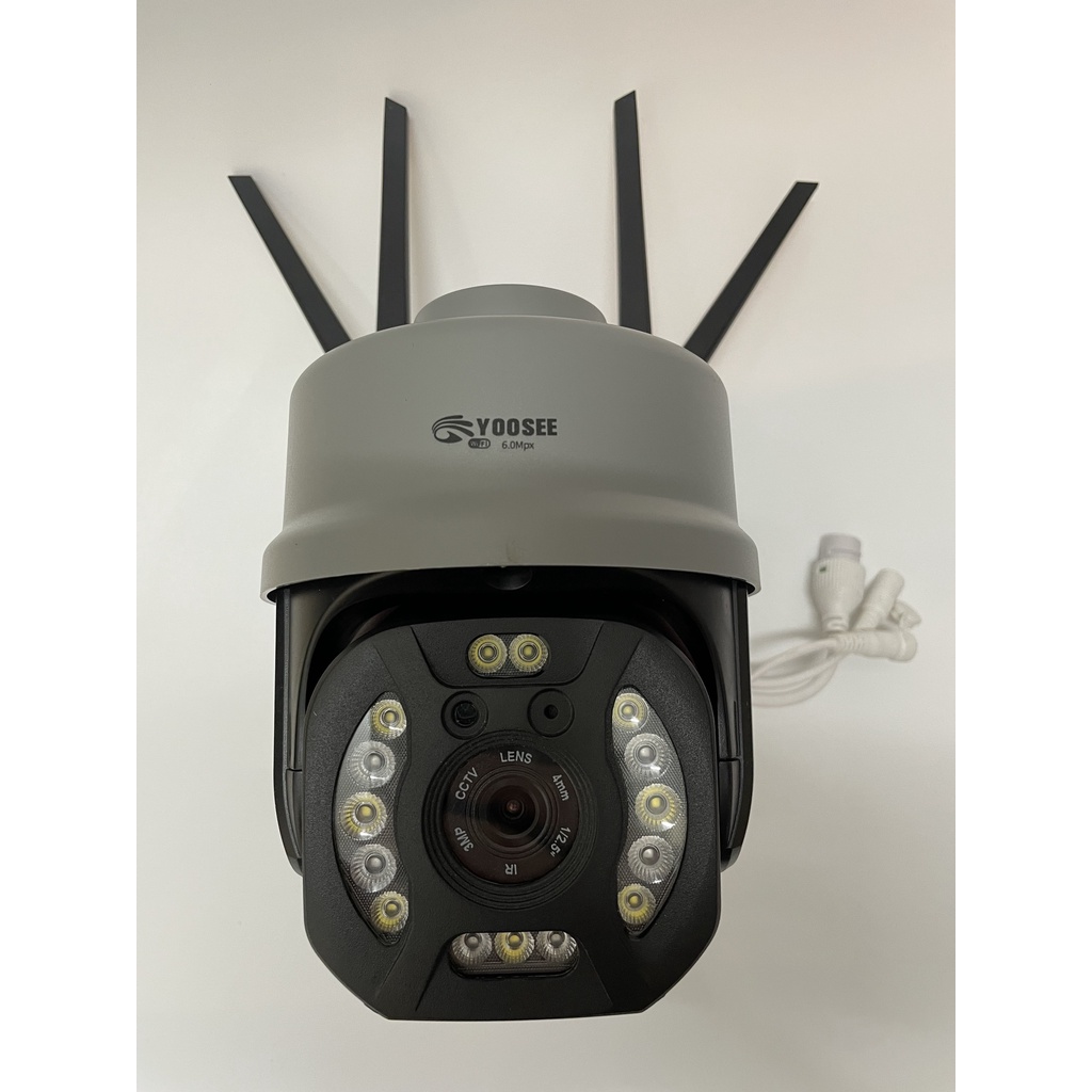 Camera wifi yoosee 4 râu 17 Led FULL HD 6.0Mpx Siêu nét chuyên dụng ngoài trời Xoay 360 BH 5 năm