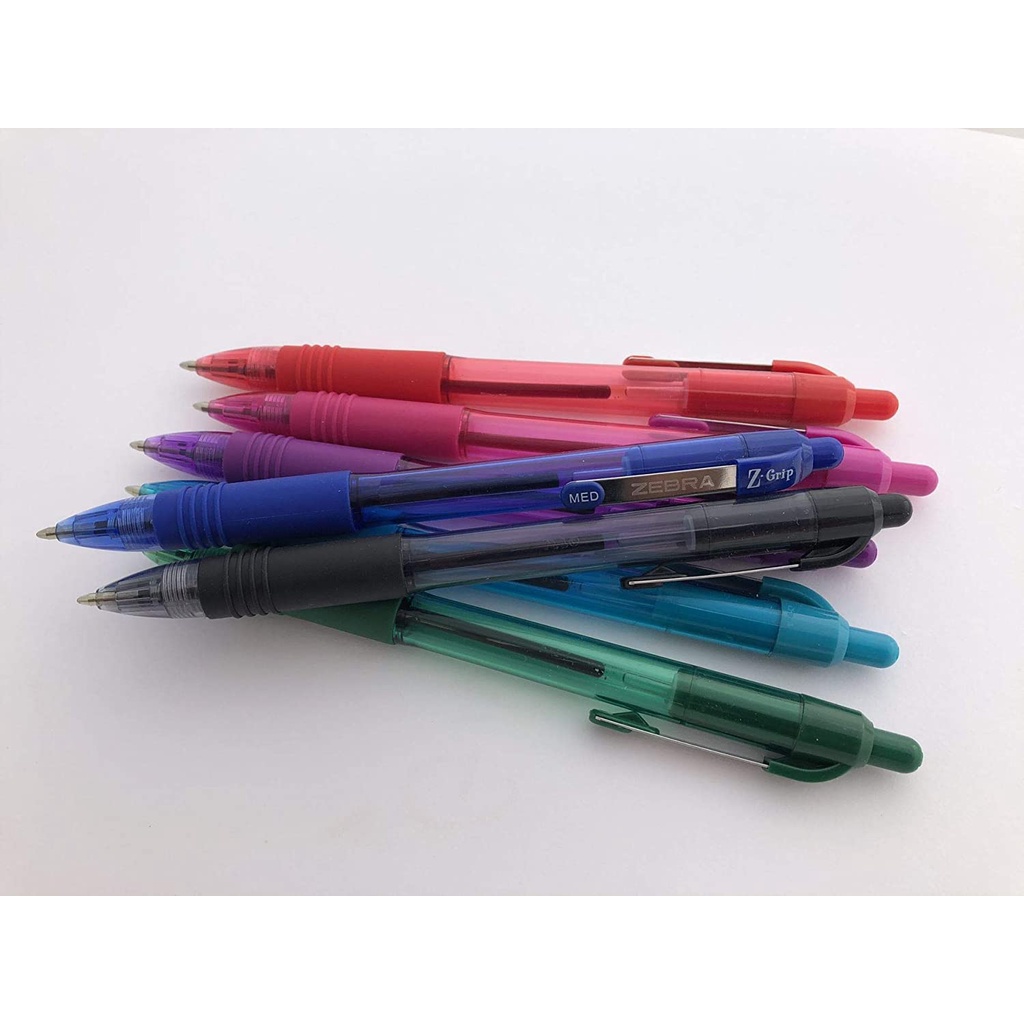 Bút bi siêu lướt Zebra Z-Grip Retractable Ballpoint Pen, Cỡ ngòi Medium Point 1.0mm, 1 cây viết màu xanh dương hoặc đen