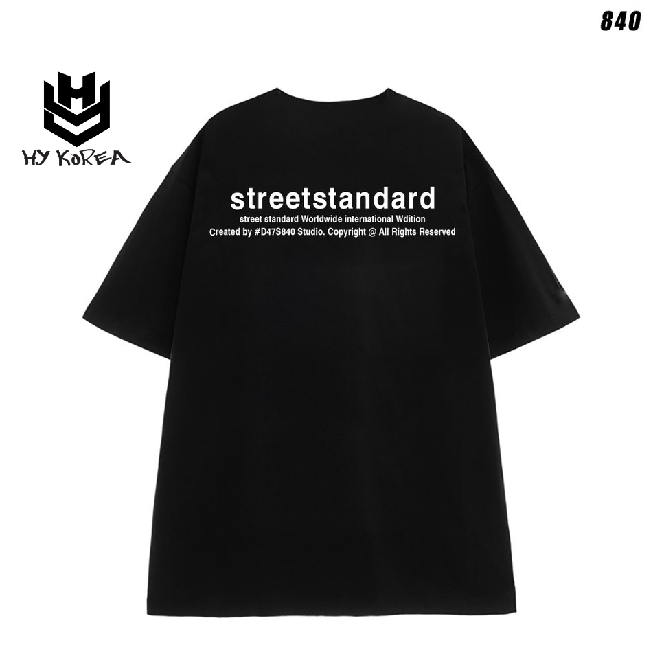 Áo phông unisex form rộng tay lỡ Chữ Streetstandard 840 HY KOREA