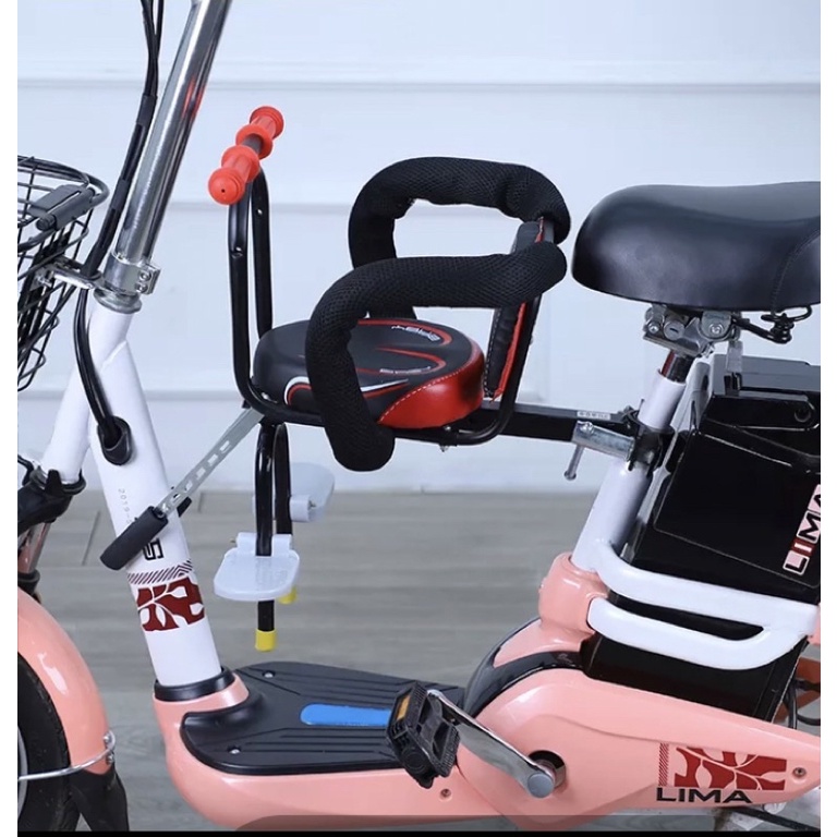 Tặng 1 hộp khẩu trang bé khi mua Ghế ngồi Trước xe đạp xe điện xe đạp điện cho bé tháo ráp dễ dàng có lò xò chống sốc